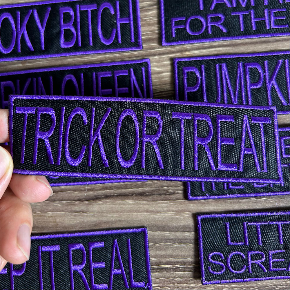 Spooky Vibes Halloween Iron On Patches - 14 Unique Designs for Costumes & Crafts 5in by 1.4in - Image 3